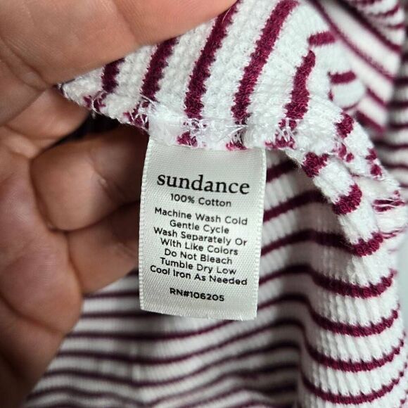 Sundance Striped Crewneck Long Sleeves Thermal Top Size PXL - Picture 10 of 10